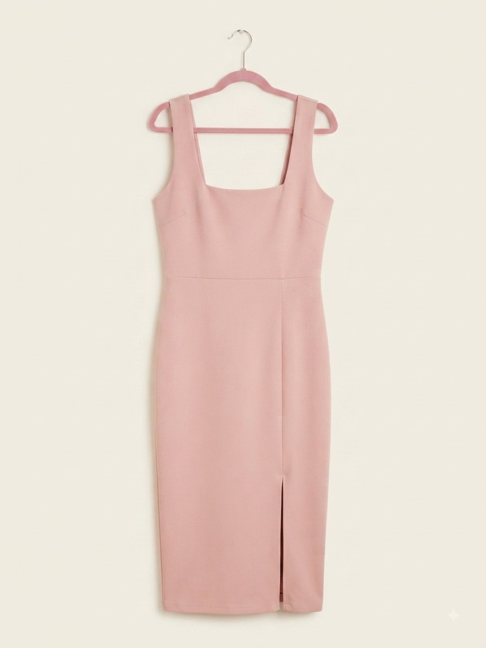 Nasty Gal Dusty Rose Square Neck Bodycon Midi Dress SZ 10⁠